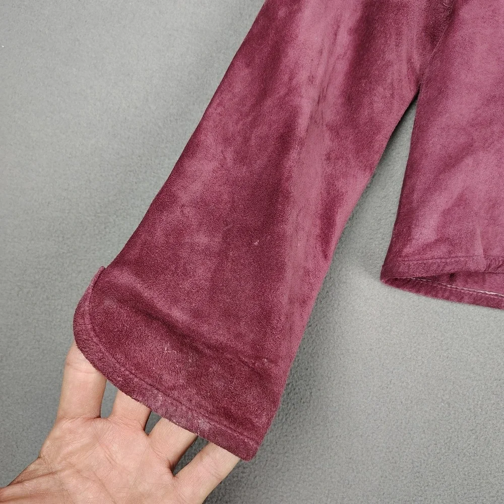 Petite Sophisticate Suede Leather Jacket Women Small‎ Merlot Full Zip Lined
